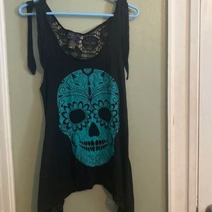 Hot Topic Midnight Hour Skull Tank Top
